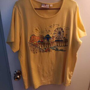 Quacker Factory Woman's 1X park shirt Farris wheel Roller coaster